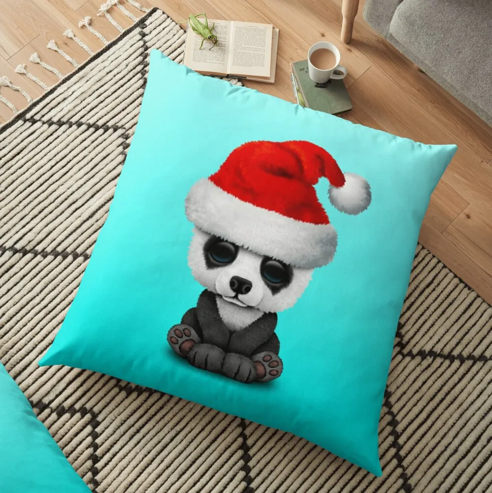 Baby Panda Bear Wearing a Santa