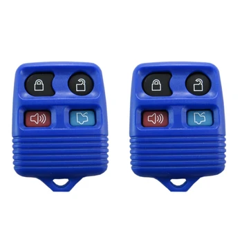 

2 Pcs Replacement 4 Button Keyless Entry Remote Control Key Fob for Ford-Blue