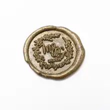 Индивидуальные инициалы с венком воск печать/Пользовательские Свадебные печати/свадебные приглашения печать/на заказ Свадебная печать