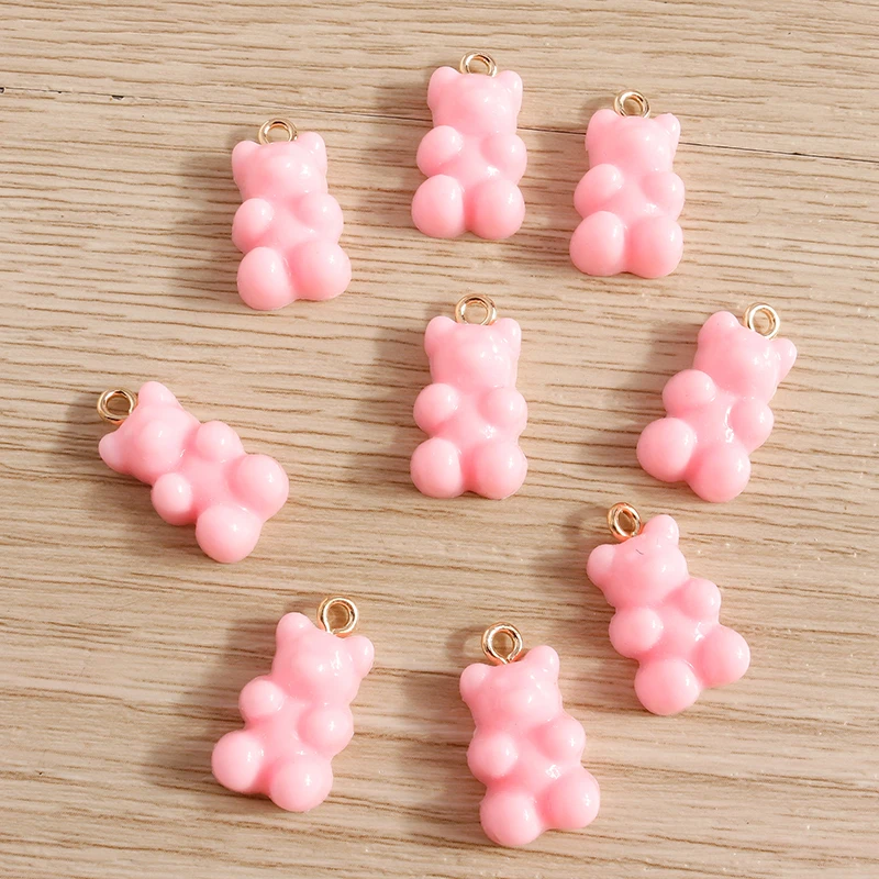 30 Stück 11*20mm 9 Farben Cartoon Bär Charms für Schmuckherstellung Niedliche Tropfen Ohrringe Anhänger Halsketten DIY Tierschmuck Erkenntnisse – Detail 6