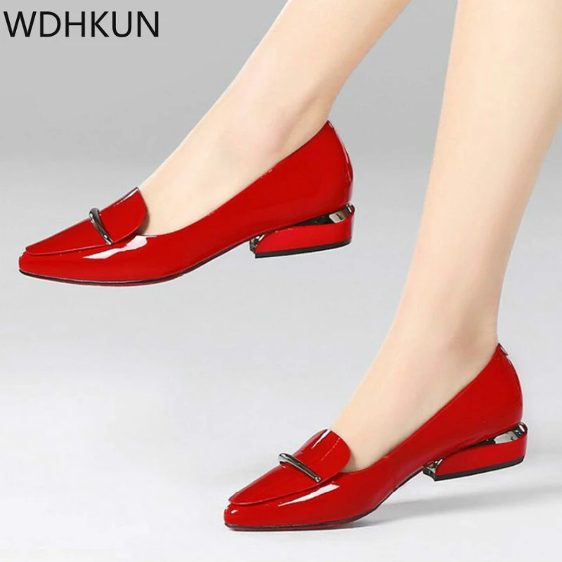 red slip on shoes womens