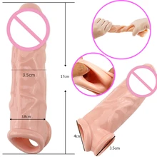 Soft Penis Sleeve Sex Toys Penis Extender Condom for men Delayed Ejaculation Cock Rings Reusable Condoms Adult toy for couple