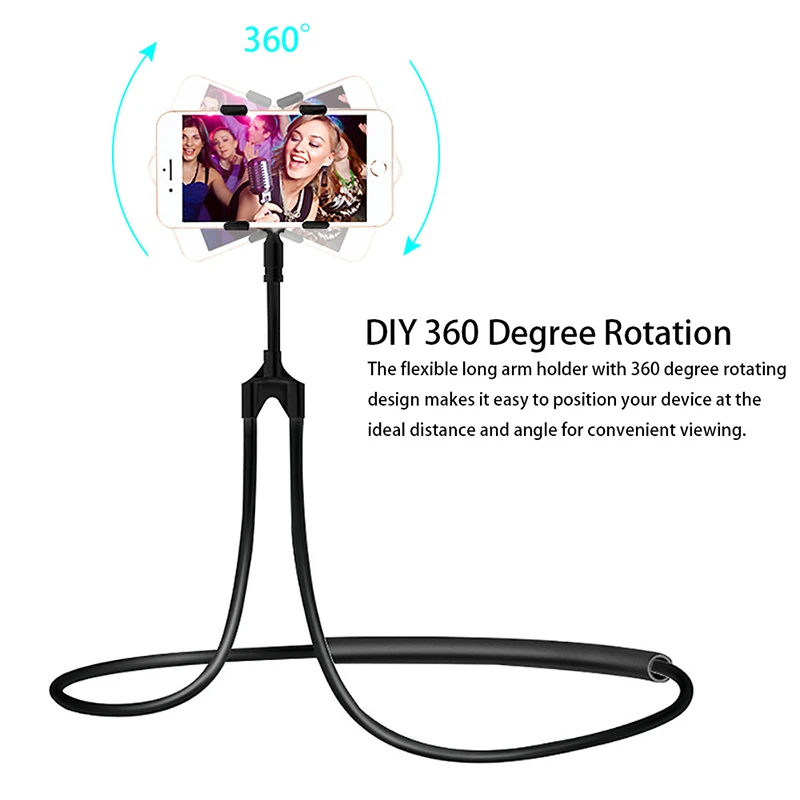 

Flexible Mobile Phone Holder Hanging Neck Lazy Necklace Bracket Bed 360 Degree Smartphone Holder Stand for IPhone for Samsung