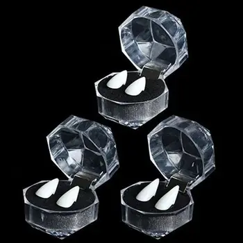 

Set of 3 Vampire Tooth for Halloween Props 3 Sizes Fangs Kit Fake Dentures for Cosplay Party Supplies