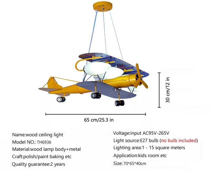 Kids Room Lamp For Children Chandelier E27 Airplane Hanging Lamp Light Kids Room Led Light Children Bedroom Lighting