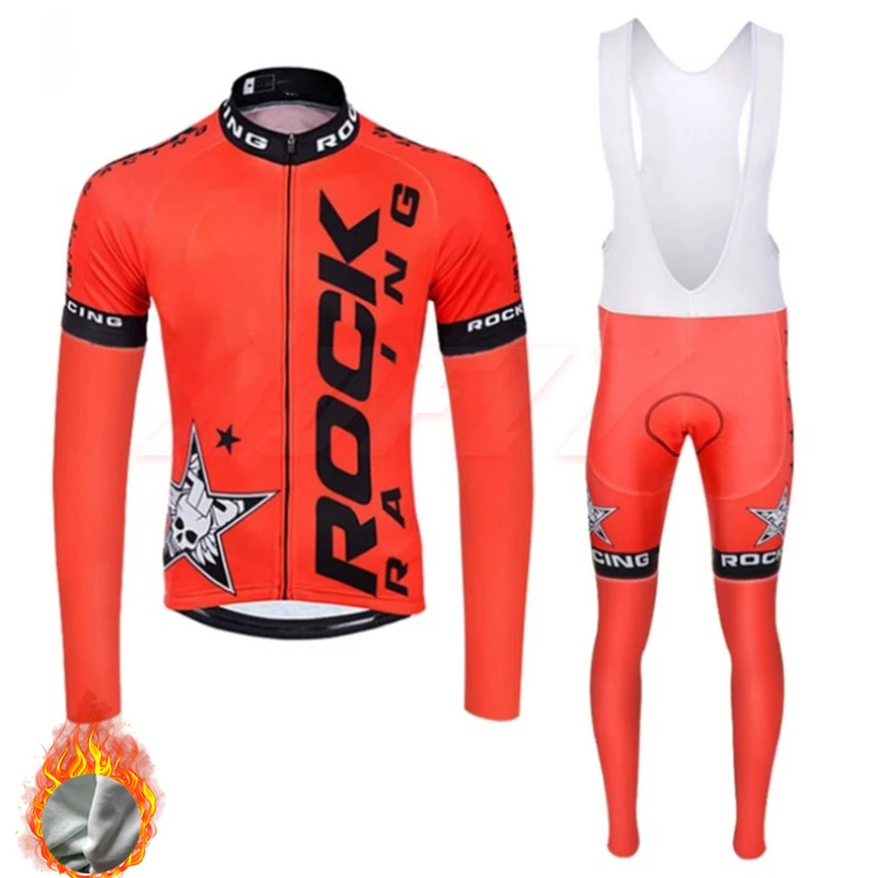 Зимний флисовый спортивный костюм pro team ROCK, черный цвет,, с длинным рукавом, для велоспорта, набор, теплый, MTB, быстросохнущий, одежда для велоспорта, Ropa ciclismo, гелевая подкладка