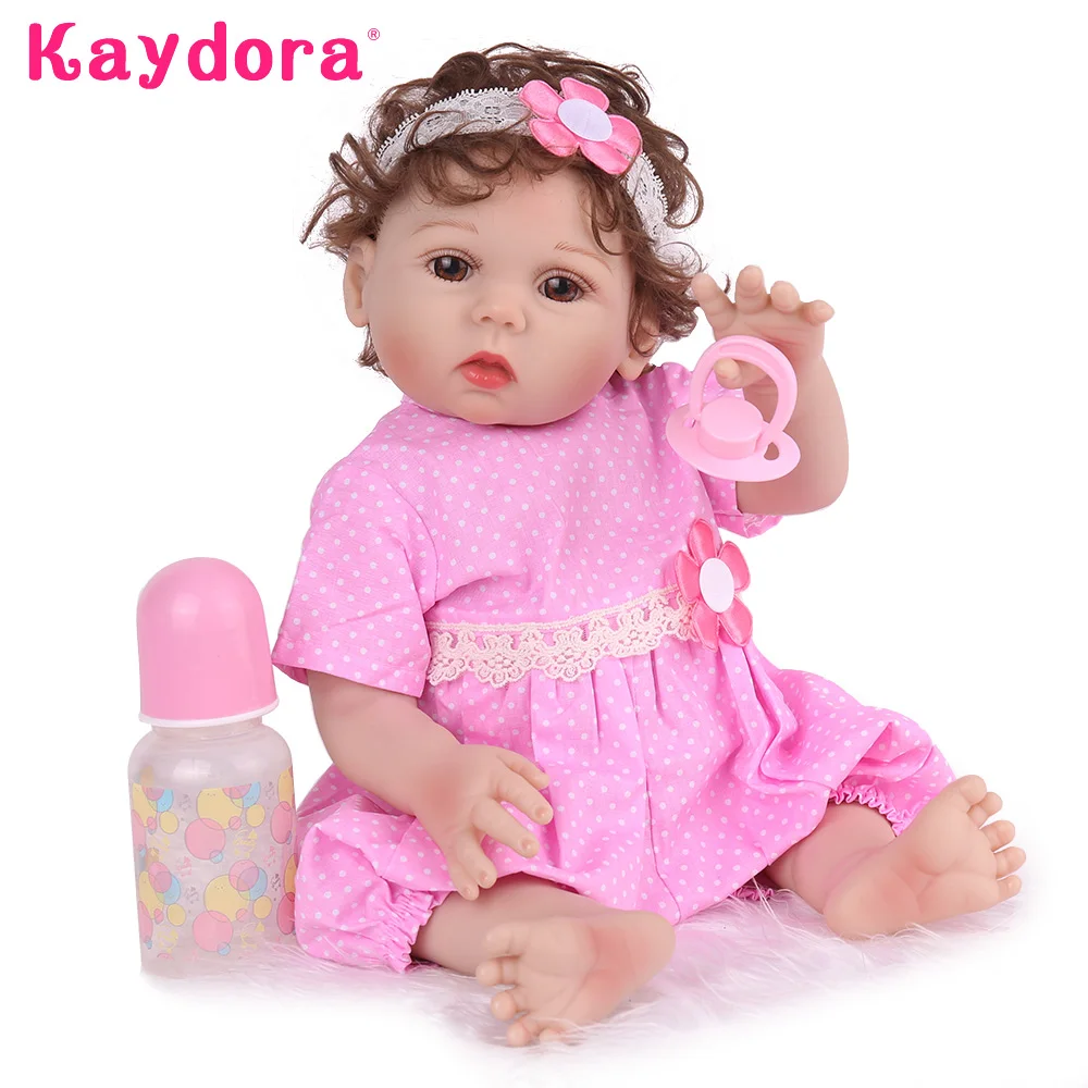 

Full silicone Reborn Baby Dolls 18 inch 47cm Lifelike Alive Bebe Boneca Bathe Play Toys Girl Menina Toddler Kids Birthday Gifts
