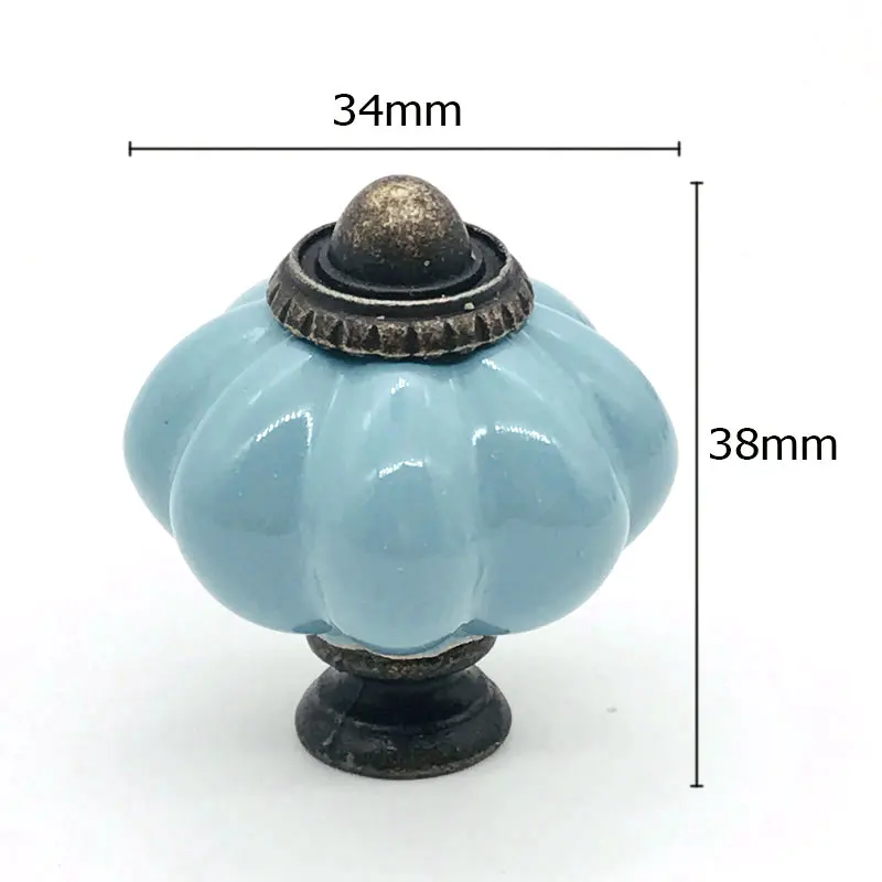 Blue Набор из 8 шт. Керамика голубые тыквы ручки, рукоятки шкаф со стеклянными дверями ящика шкафчик для украшения для кухни - Цвет: Blue