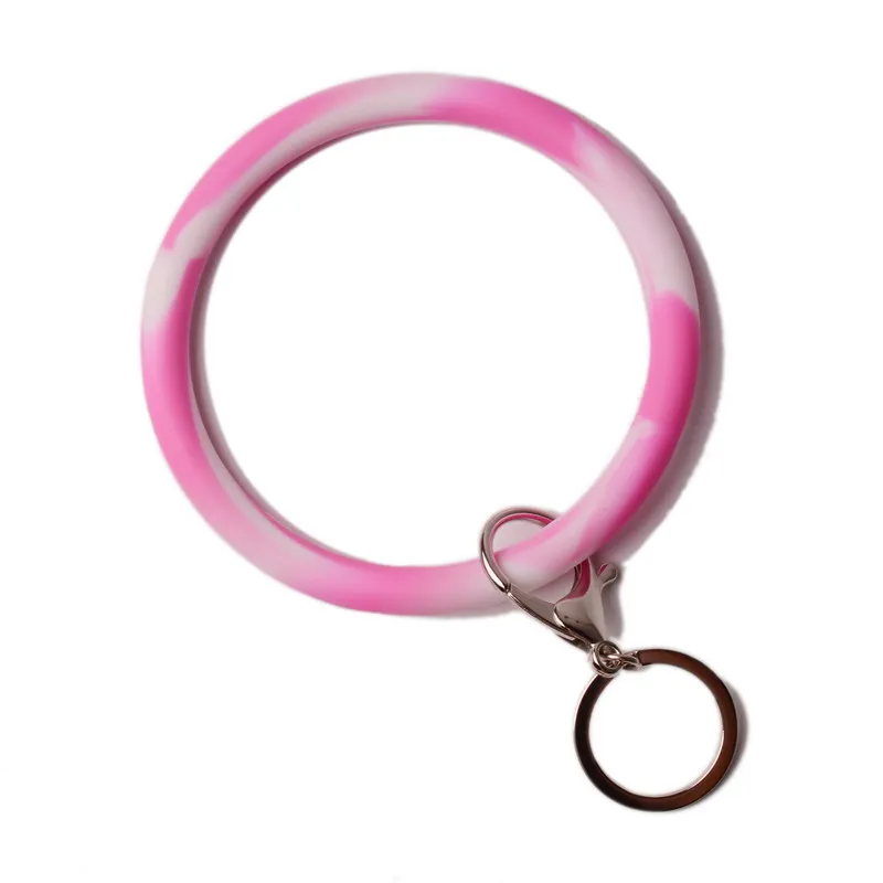 

Rainbery 2019 New Fashion Multiful Tassel Keychain Silicone O Key Chain Circle Wristlet Keychain For Women Girls DZ0101