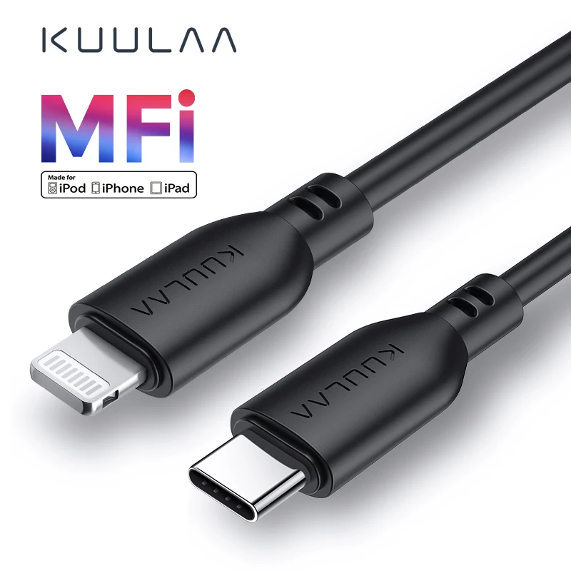 

KUULAA MFi USB C to Lightning Cable For iPhone 11 Pro Max X XS 8 XR 18W PD Fast Charging USB Type C Cable For Macbook USB-C Cord