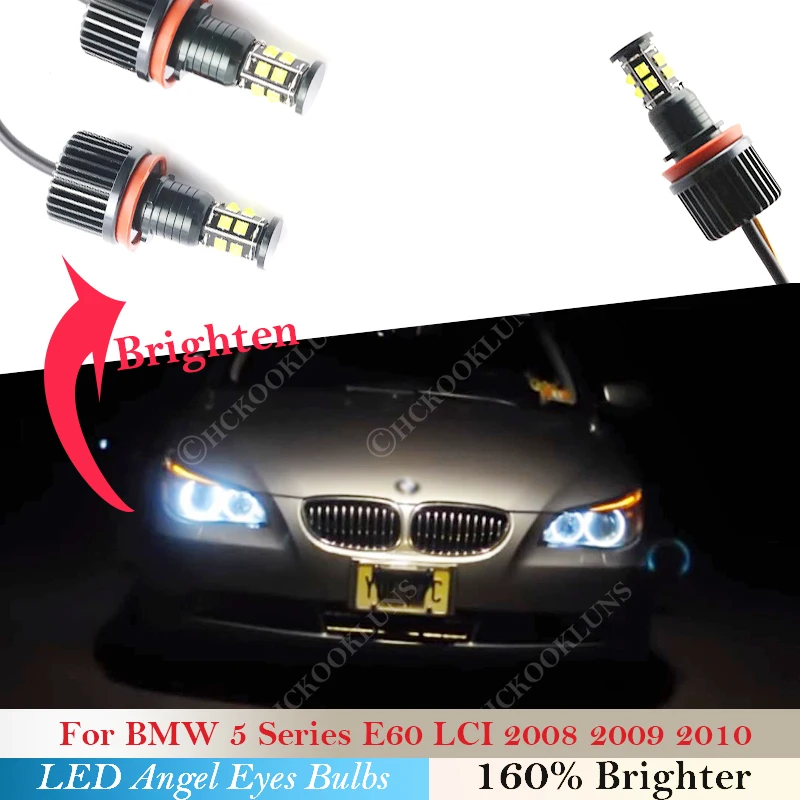 Faro Anteriore Per Bmw Serie 3X1 5 Z E60 Smc 2008 2009 2010 E90 E82 E87 E88 E93 E70 E71 E89 Lampadine A Led Angel Eyes 240W Coppia