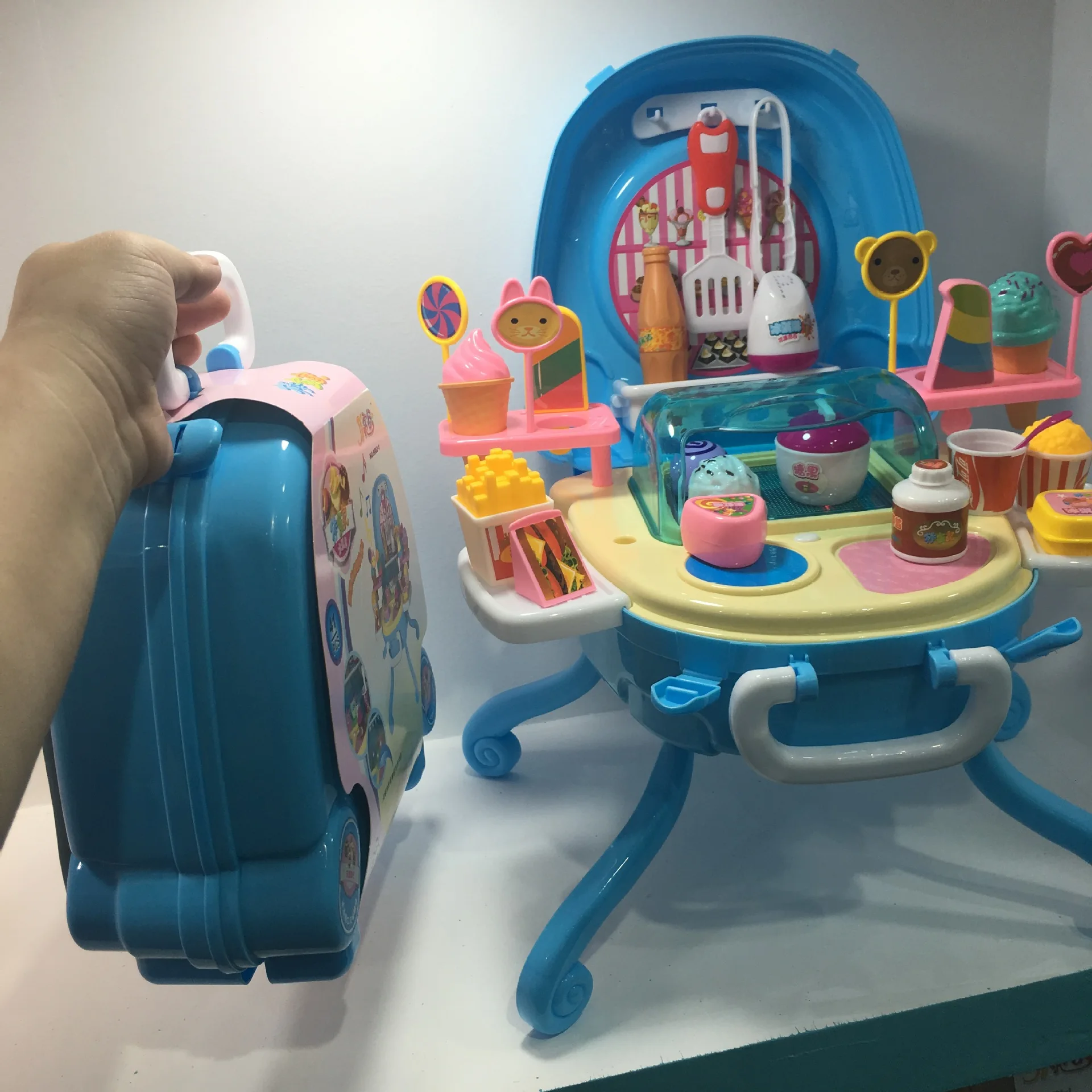 Детский игровой домик игрушечный набор с диагональю экрана 3-6 лет-старая модель изысканной Гамбург Детский жакет из денима для девочки; и из вельвета, для мальчика, музыкальным светом барбекю паяльная станция