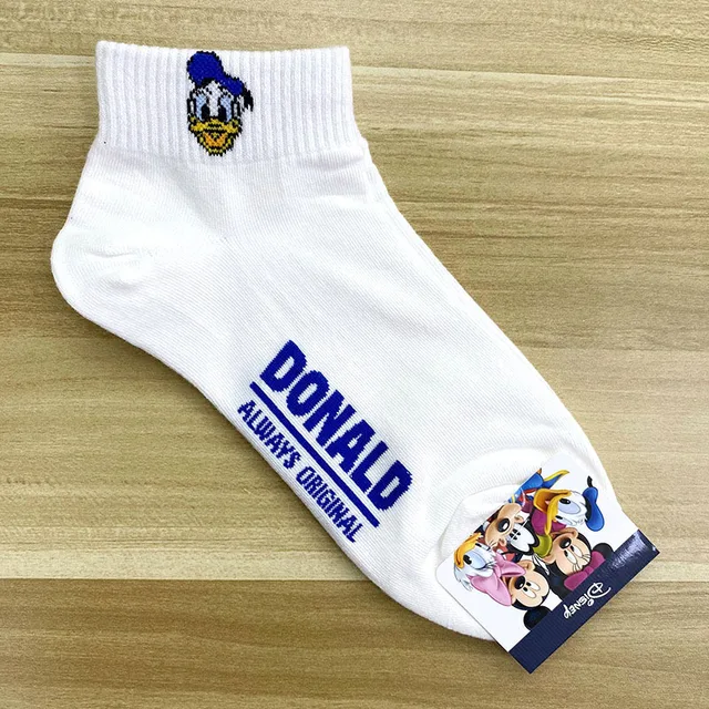 Disney Spring Summer Cartoon Mickey Minnie Donald Duck Daisy Lady Sweet Socks Solid Color Socks 1