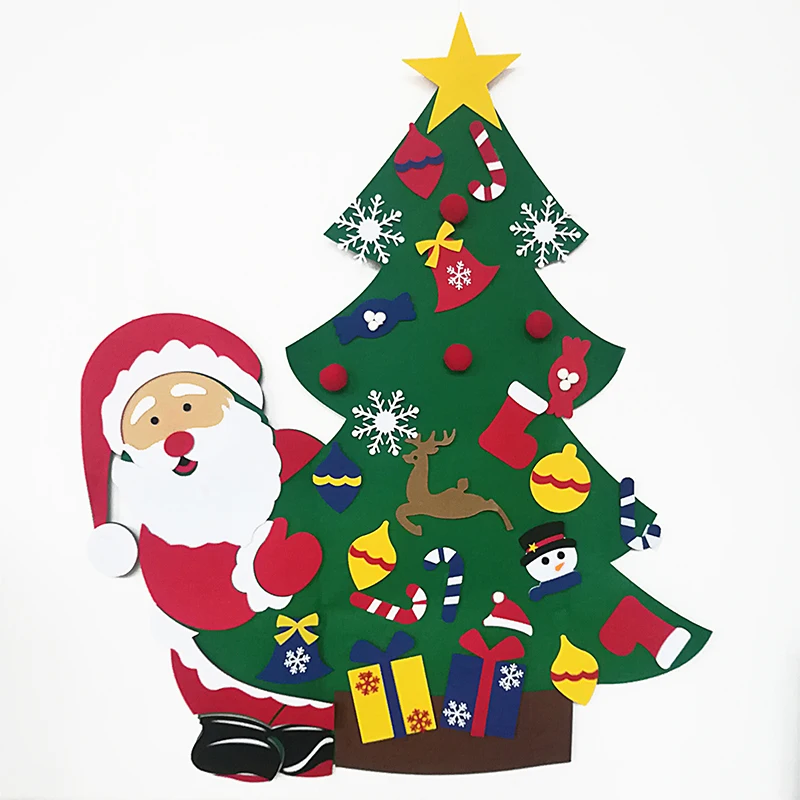 

Hot Felt Christmas Tree Decorations New Year Gift Kid Toy Artificial Tree Wall Hanging Ornaments Christmas Party Decoration Home