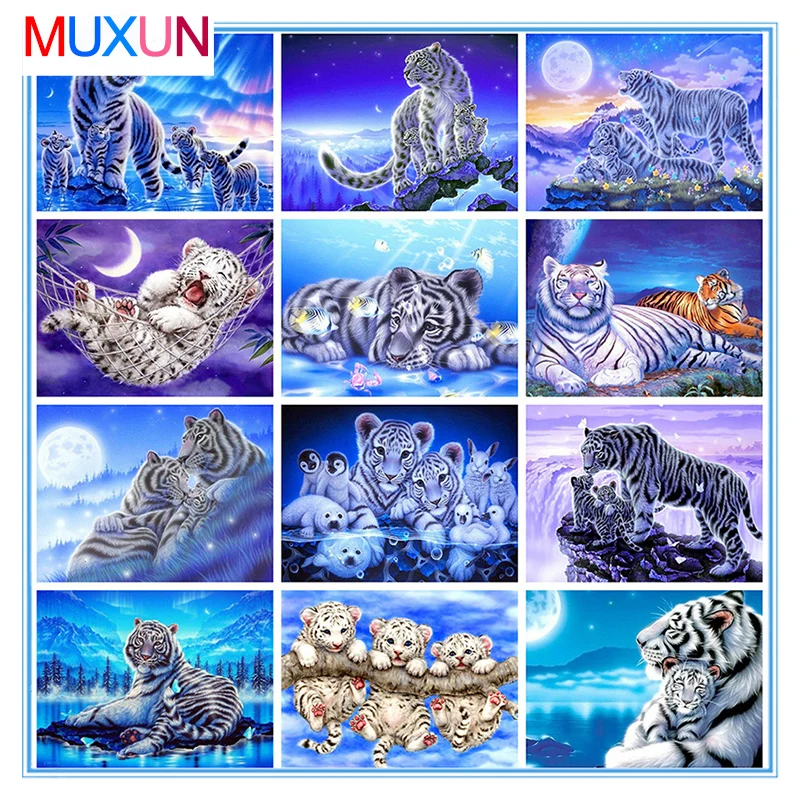 

Full Square / Round Drill 5D Diy Diamond Painting Animal Tiger Landscape 3D Diamond Embroidery Cross Stitch Art Home Decor Bh037