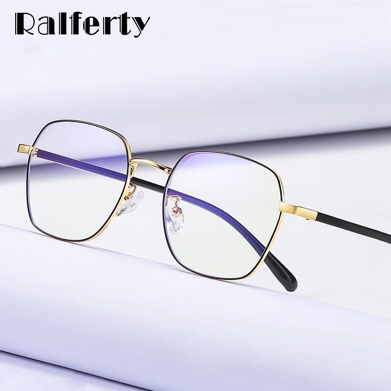 

Ralferty Male Anti Blue Light Glasses Frame Men Women Myopia Spectacle Frames Zero Square 2020 Anti-Glare Glasses For Computer