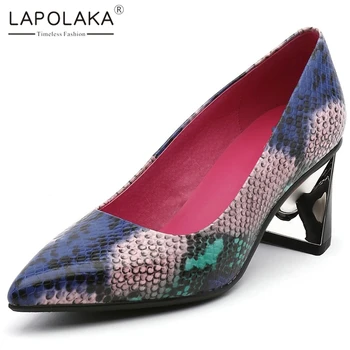 

LAPOLAKA 2020 New Arrivals Women Pumps Genuine Leather Pointed Toe Slip-On High Heels Summer Shoes Office Lady Pumps Woman