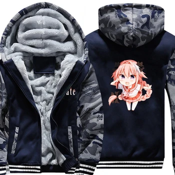 

FGO Fate stay night Hoodie Men And Women Winter Casual Super Warm Jacket Winter Coat Thicken Warm Zipper Hooded Casual