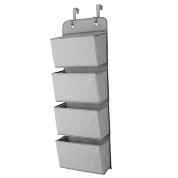 

Simple Houseware 4 Pocket Hanging Wall Closet Storage Bag Organizer Over Door Cloth Toy Organizer Bag Pouch Hanger Gray