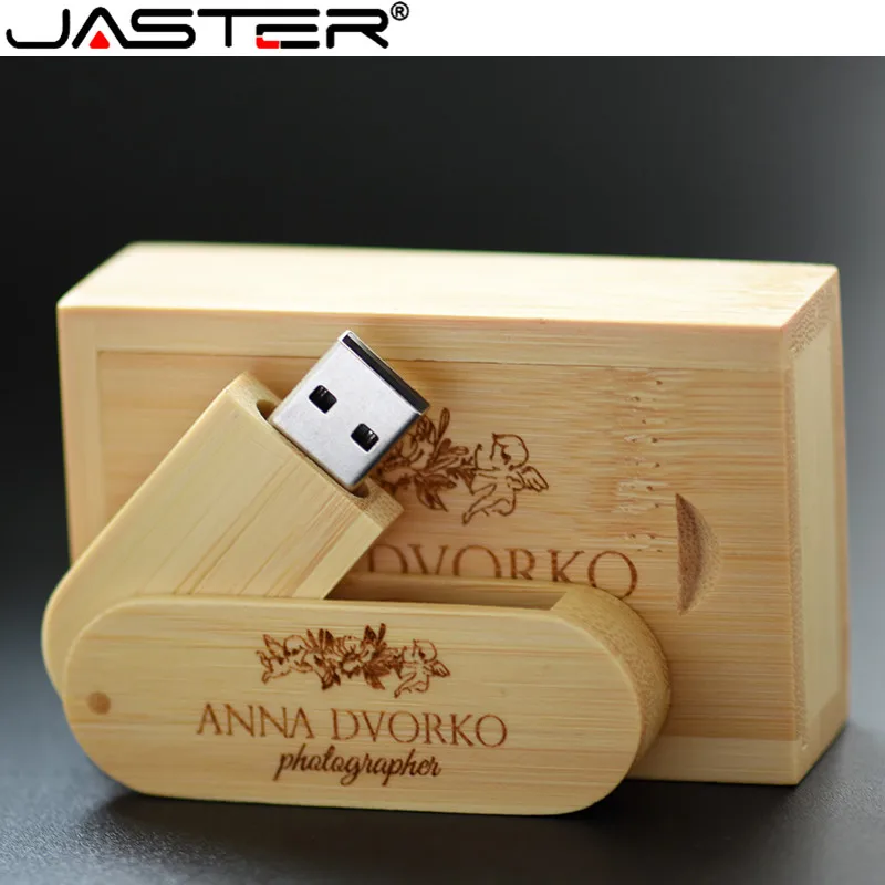 JASTER креативный деревянный вращающийся usb флеш-накопитель+ нажимная коробка 2,0 4 ГБ 8 ГБ 16 ГБ 32 ГБ 64 Гб 128 Гб внешний накопитель usb флеш-накопитель