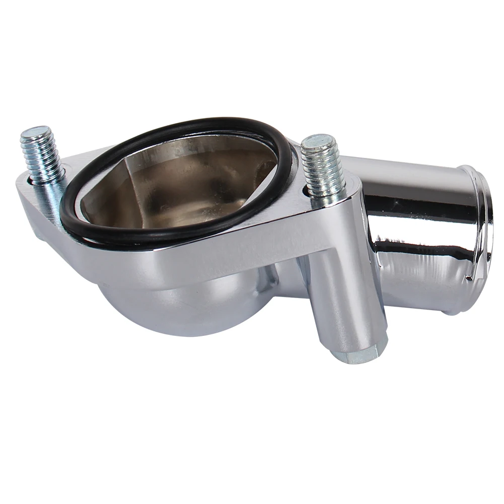 SBC BBC Chrome Water Neck Thermostat Housing Outlet engine coolant thermostat thermostat housing cover flange engine cooling kit Fit Chevy 45 Degree 350-454