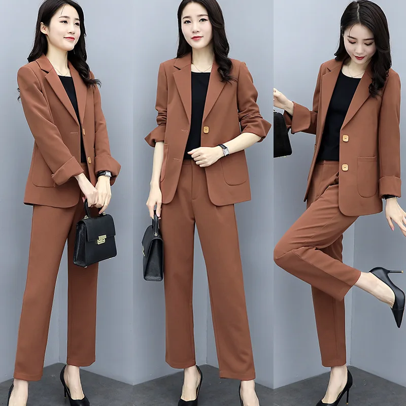 

Suit women 2020 spring and autumn new temperament was thin suit jacket wide leg pants two-piece fashion women's clothing