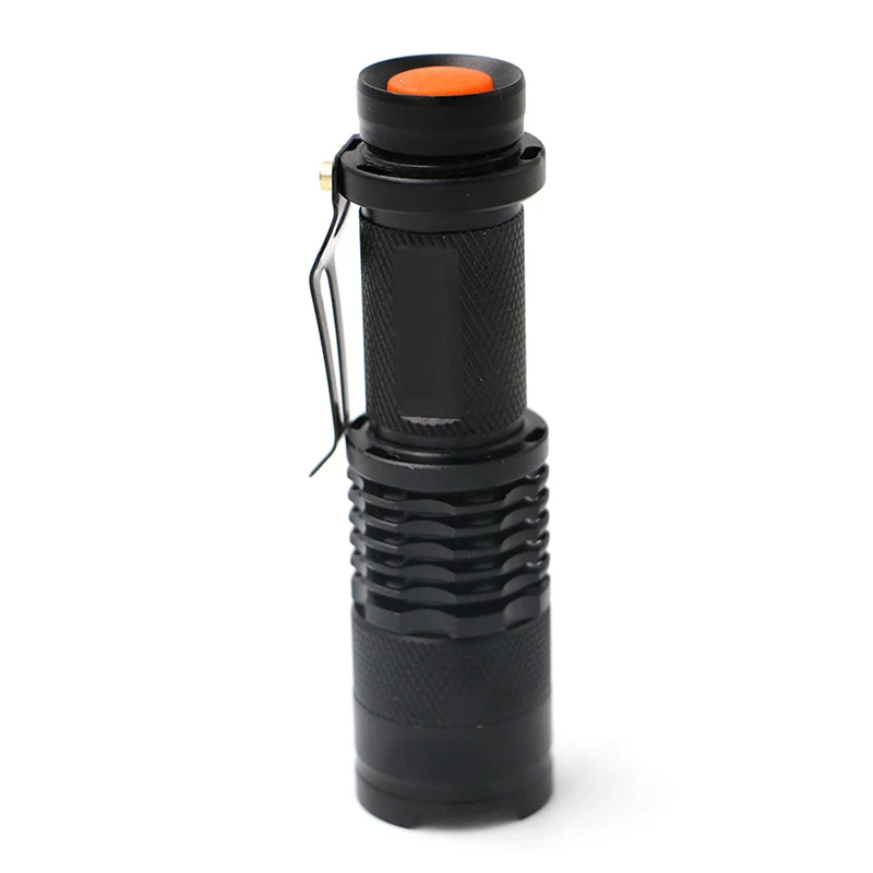 Black ZK20 мини-фонарик Q5 светодиодный фонарь AA/14500 Регулируемый зум водонепроницаемый наружный фонарь фонарик в виде авторучки Прямая поставка - Испускаемый цвет: Black