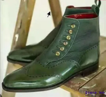 

Men Ankle Boots Slip On Shoes Male Man Matin Shoe Men's Vintage PU Leather Gladiator Booties Sapato Feminino Chaussure M0390