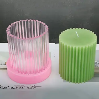 

Toothed Stripe Cylinder Acrylic Candle Mold Handmade Wax Soap Mould Decor Tool GXMA