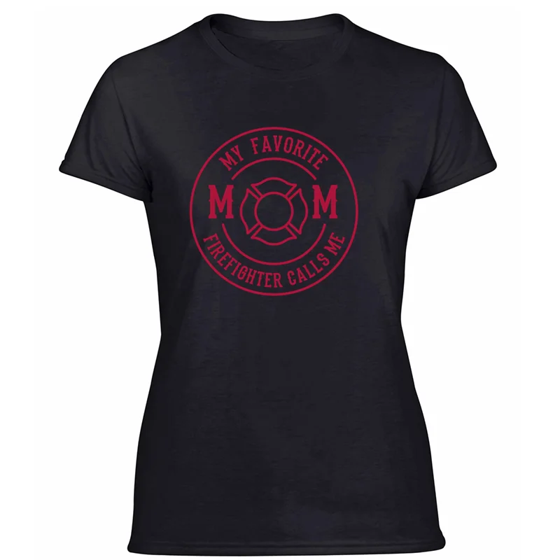 Women-Black Забавный Юмор пожарный мама пожарный подарок футболка мужская большой размер S~ 5xl нормальная Мужская Футболка Harajuku против морщин футболки топы - Цвет: Women-Black
