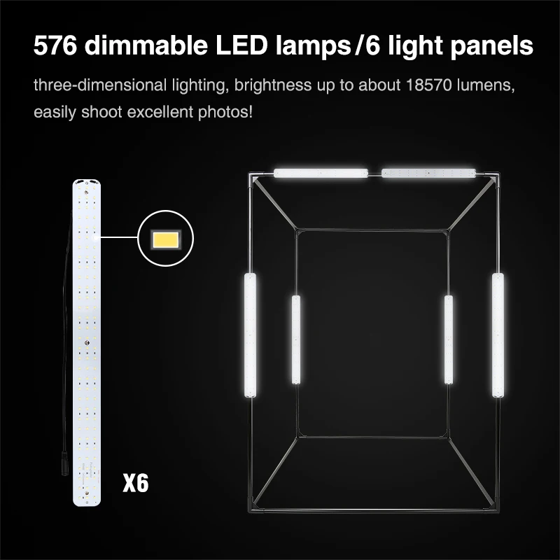 140*120*100cm Professional Photo Studio Soft Light Box LED Video Lighting Tent for Clothes Trolley case children's Photography