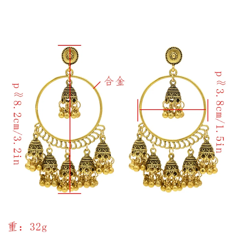 Болливуд оксидированный серебро золото ручной работы jhumka Jhumki этнические серьги ювелирные изделия для женщин большая кисточка Афган индийские висячие серьги