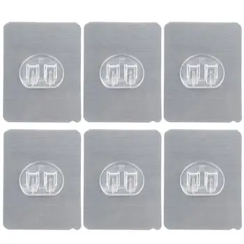 

6 Pcs Punch-Free Stainless Steel Hook Double PVC Hook Multi-Function Clothes Hook Coat Hook For Door Back Wall