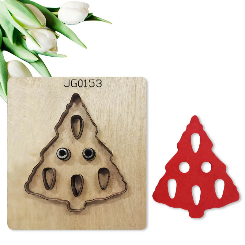 Christmas Tree Wooden die Scrapbooking Non-woven Fabric Paper Craft Taglio di legno JG00153