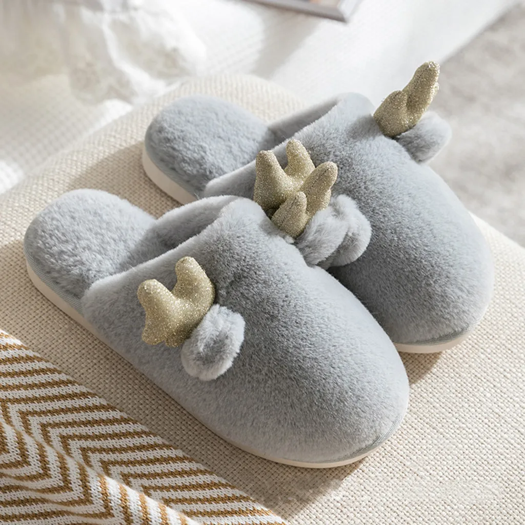 

Winter Fur Warm Female Breathable Sweat-Absorbing Non-Slip Slippers Indoor Outdoor Unisex Shoes Slip on Flats Dropshipping