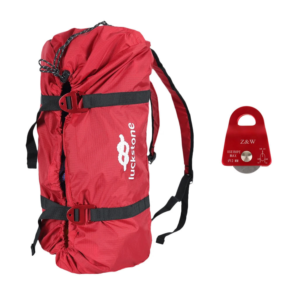 

Climbing Rope Gear Holder Carrying Bag Backpack With 20KN Pulley