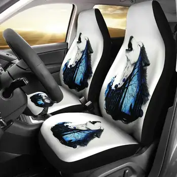 

Universal Car Seat Covers Protector Front or Rear Seat Cushion Pad Mat Backrest Set Wolf Pattern Auto Seat Styling Fit Most Car