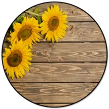 Круглые коврики с подсолнухами для гостиной, декоративные коврики для детской комнаты, коврики для спальни, современные коврики