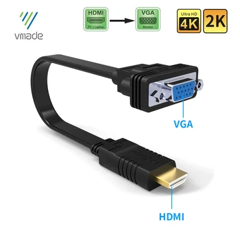 

HDMI to VGA Adapter Cable Converter HDMI VGA Converter Cable Support 1080P with Audio Cable for HD Laptop TV Box Drop shipping