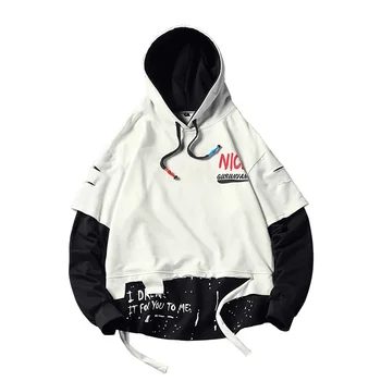 

HENCHIRY Sweatshirt Men's Hip Hop Women Hoodies Sweatshirt Print Men's Patchwork Hoodies Long Sleeve Hooded Pullover Sweatshirts