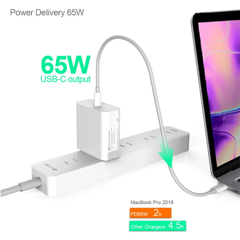 Adaptador com Plugue Tquq Carregador pd 3.0 Dobrável Suporte Iphone 12 11 xs Macbook ar - Pro Ipad Carregamento Rápido 65w Usb c - Image 2