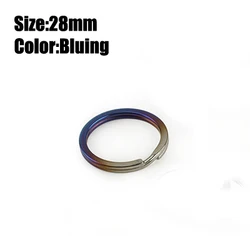 Vibrant Titanium Alloy Ultralight Key Ring - Durable, Rust - Free Outdoor Accessory (28mm bluing)