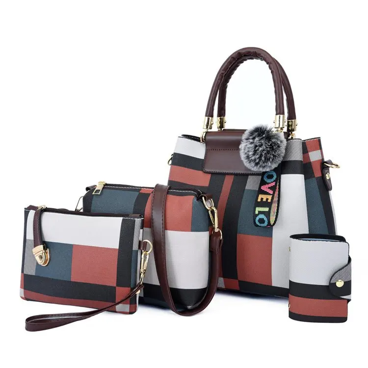 

WOMEN'S Bag New Style Fashion Pattern Lettered Bag Fuzzy Ball Hanging Drop Shoulder Bag Retro Hand Shoulder Bag