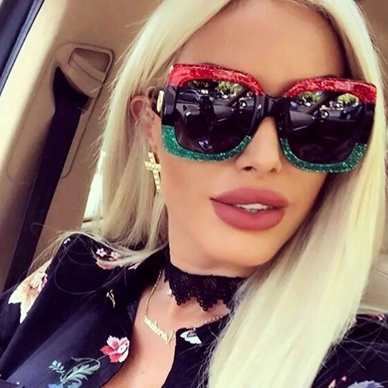 

women sunglasses Fashion square classic three-color frame men's glasses UV400 large frame anti-ultraviolet driving sunglasses