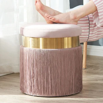 

Modern Fabric Removable Shoes Stool Sofa Leg Stools Nordic Dresser Makeup Chairs Creative Chair Bedroom Multicolor Stools