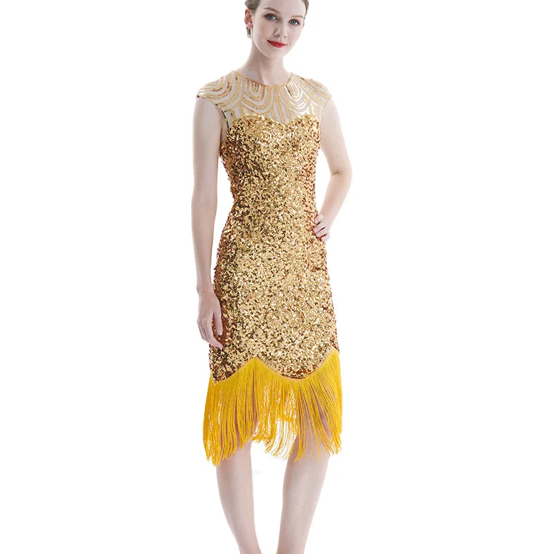 

1920s Flapper Dress Great Gatsby Party Evening Sequins Fringed Dresses Gown Dress Vintage 20s Plus Size XS-XXXL