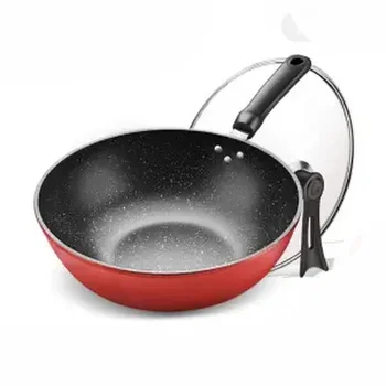 

Wok Non-stick Pan Without Oily Smoke Pan with Household Multifunctional Wok Wok Wok Gas Stove General Purpose Pots and Pans