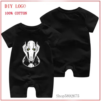 

New style Pure Cotton clothes General Grievous Star War Short Sleeved new design Jumpsuit One-Piece print new born baby clothes