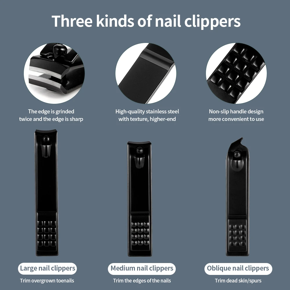 7/10/16/18 pcs Manicure Cutters Nail Clipper Set Household Stainless Steel Ear Spoon Nail Clippers Pedicure Nail Scissors Tool - Image 4