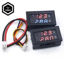 Dc 0-100v 10a digital voltímetro amperímetro display duplo detector de tensão medidor de corrente painel amp volt calibre 0.28